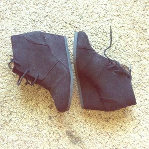 Black Wedge Booties